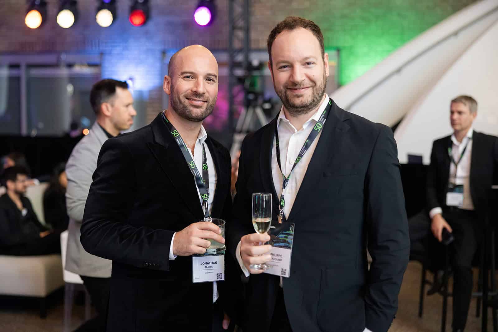 Philippe Beauchamp and Jonathan Jabra at the Deloitte Fast 50 awards ceremony.