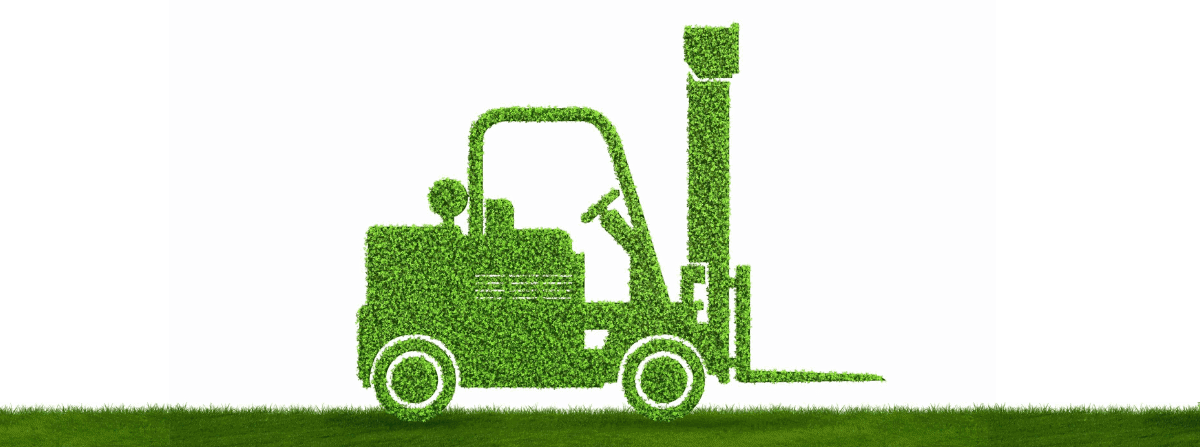 Green low emission electric forklift vehicle
