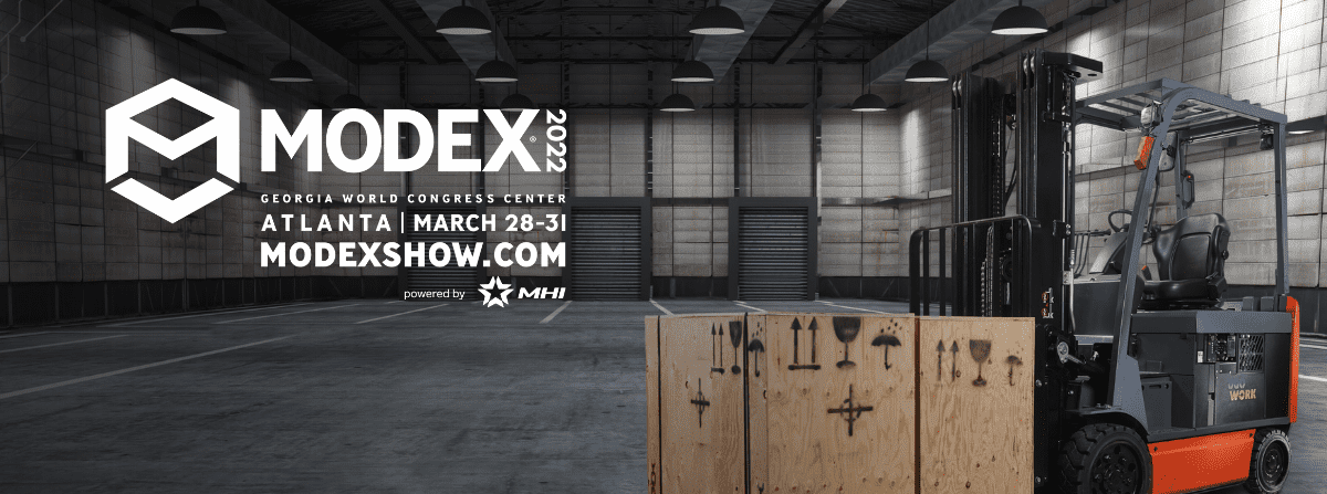 Industrial electric forklift with UgoWork Battery MODEX 2022