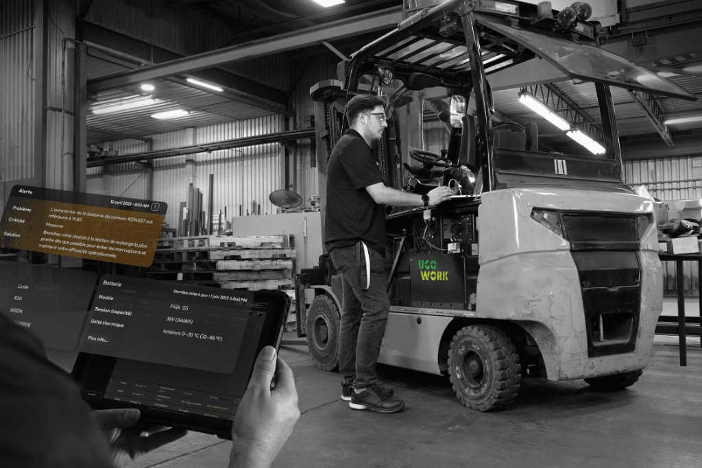 Analyse de données d'un chariot élévateur UgoWork en temps réel dans un entrepôt